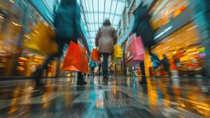 Cliente satisfecho en un punto de venta minorista