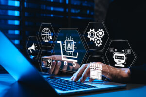Shopper usando inteligencia artificial para decidir compras