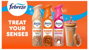 Colección de aromas Febreze inspirada en Dunkin'